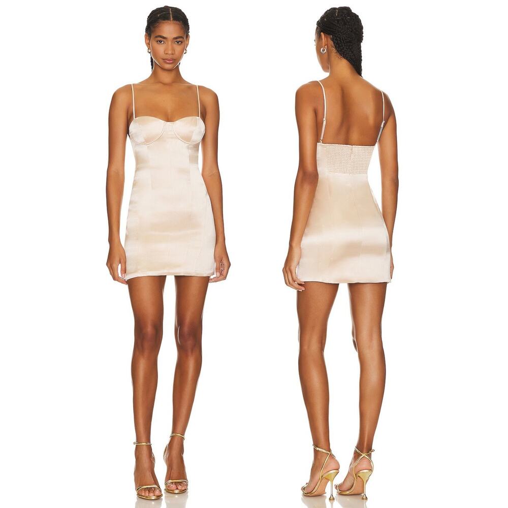 Retrofete Cosmo Mini Dress Satin Party Cocktail Evening Hoco Minimalist Formal M